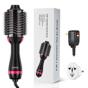 VEVOR Dual Voltage Hair Dryer Brush 110V/240V Hair Dryer and Styler Volumizer with Negative Ion Ceramic Titanium Barrel 75MM Oval Shape Less Frizz & Heat Damage Hot Air Brush for European Travel Thenewnow.shop
